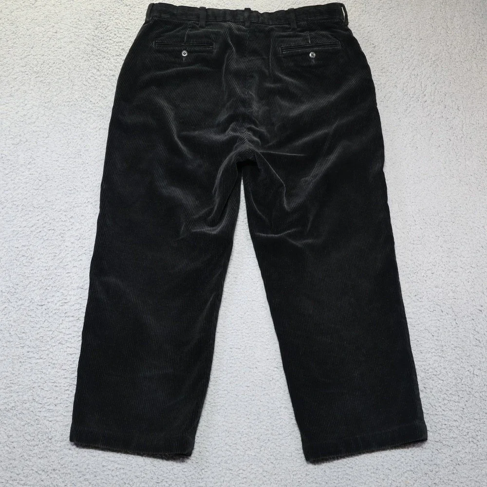 Polo Ralph Lauren Mens Black Corduroy Pants 100% Cotton Straight Leg 34x34